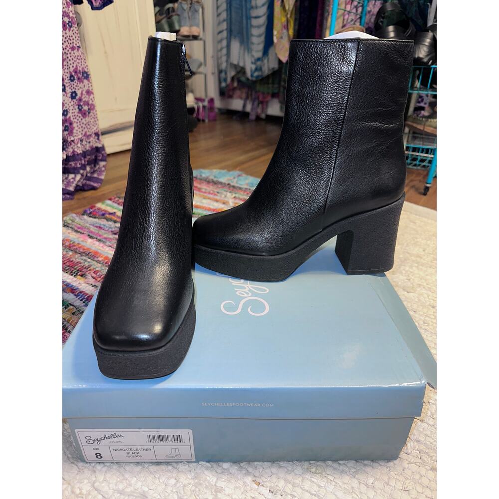 NEW IN BOX SEYCHELLES NAVIGATE LEATHER PLATFORM BOOTS 8